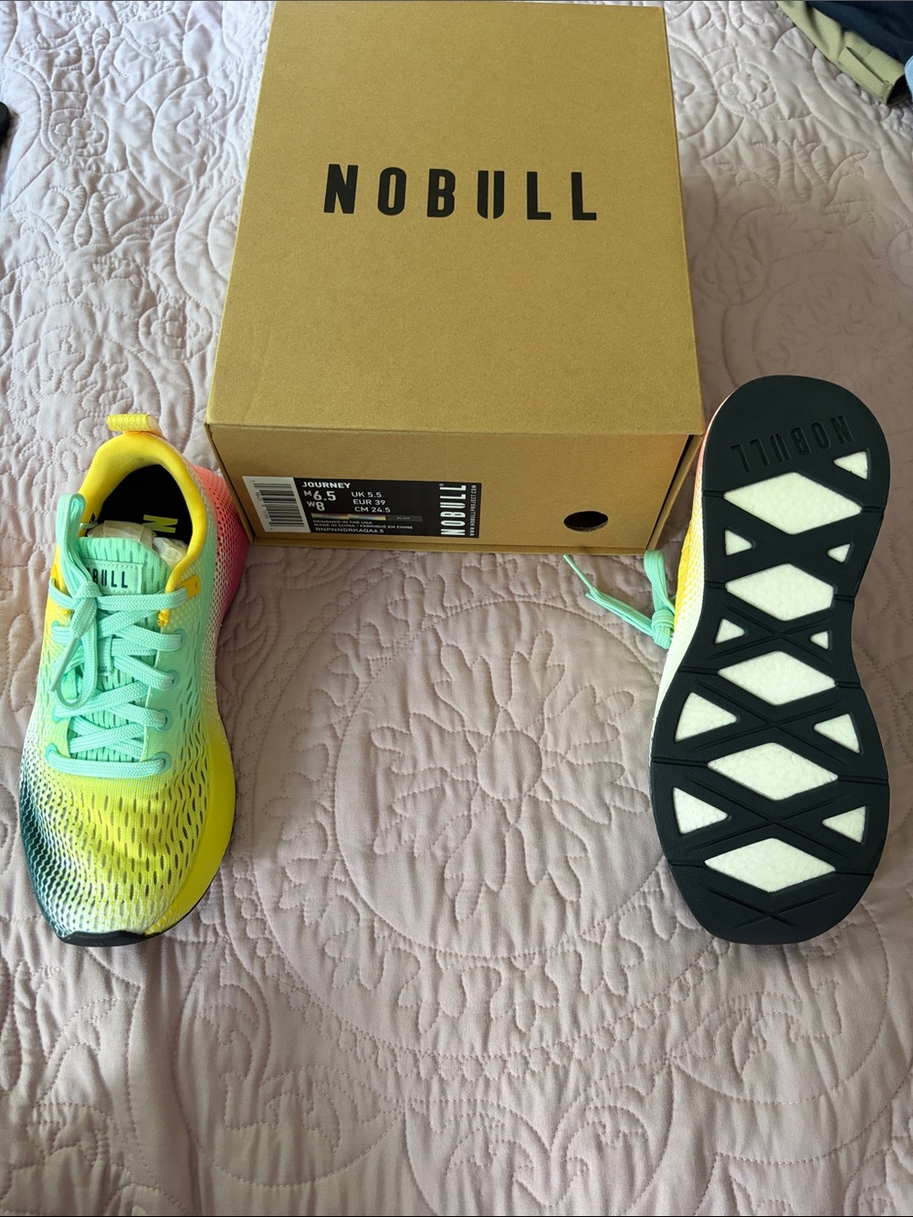 NOBULL Gradient Yellow Mint Pink Women's Sneakers - Picture 3 of 3